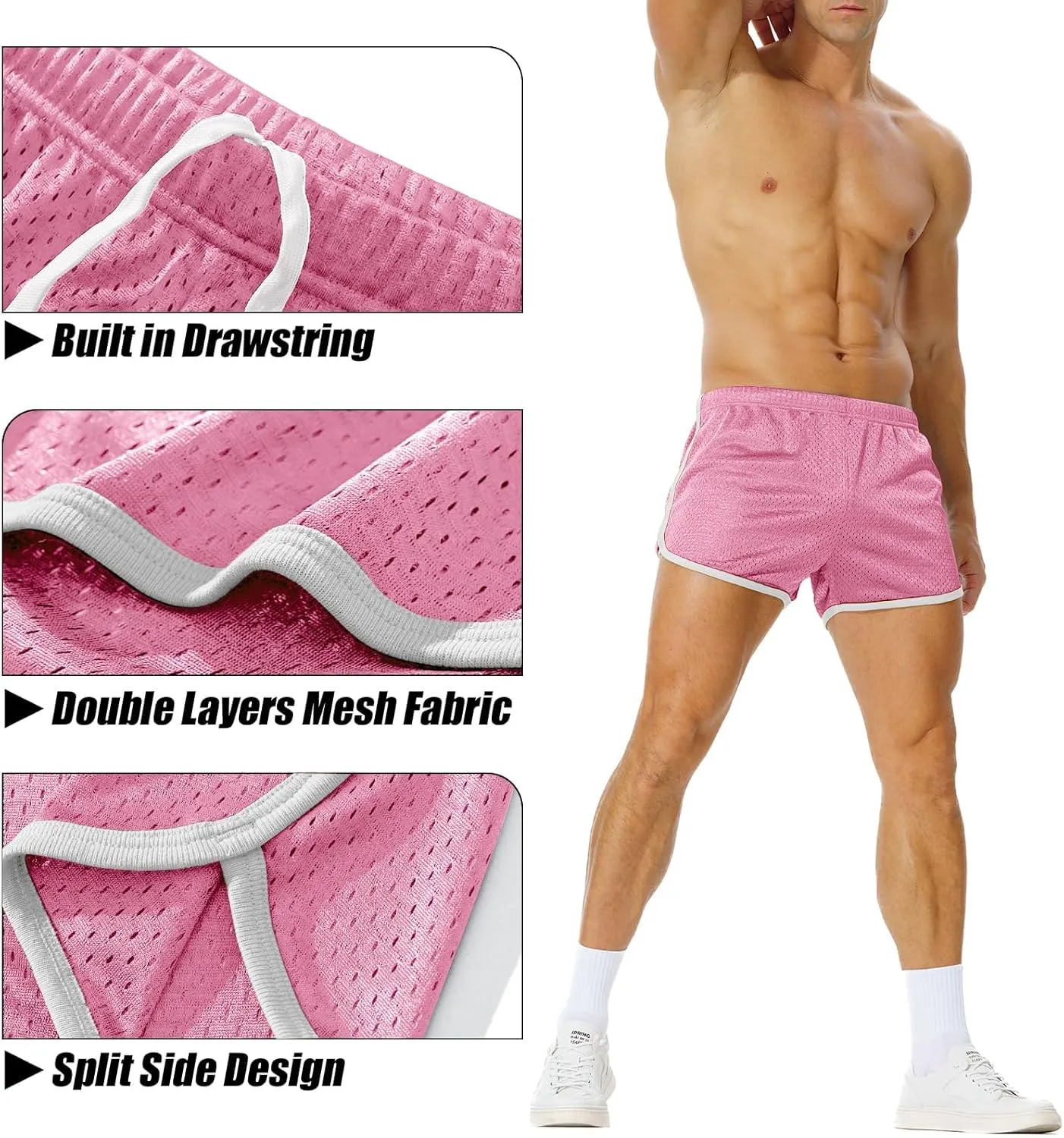 AIMPACT Mens Running Shorts Breathing Workout Gym Booty Short Shorts Sexy