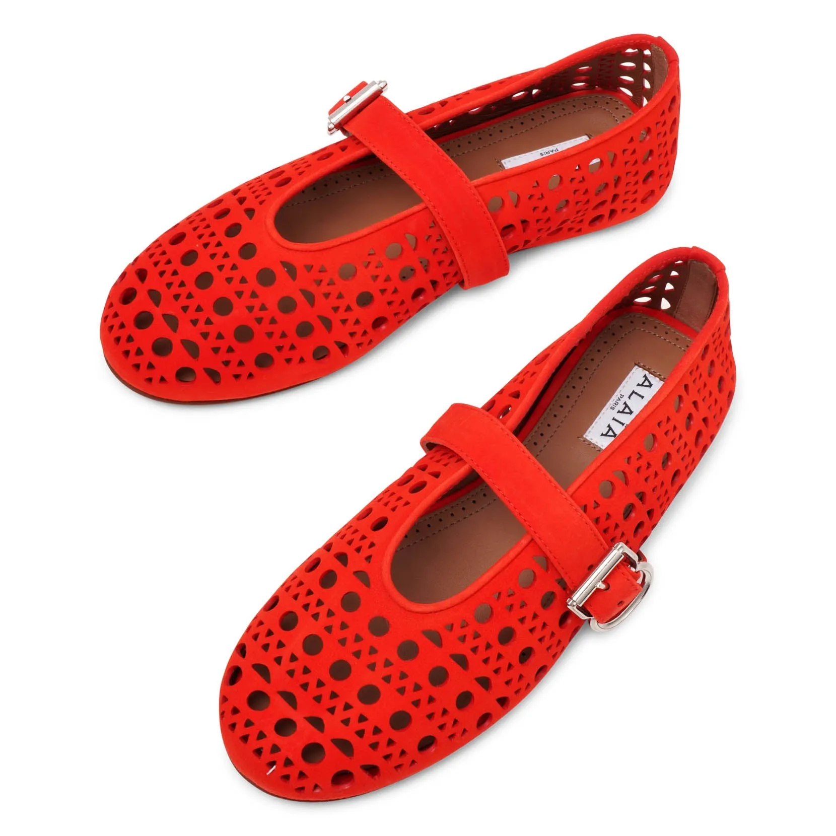 Ballerina red suede ballet flats