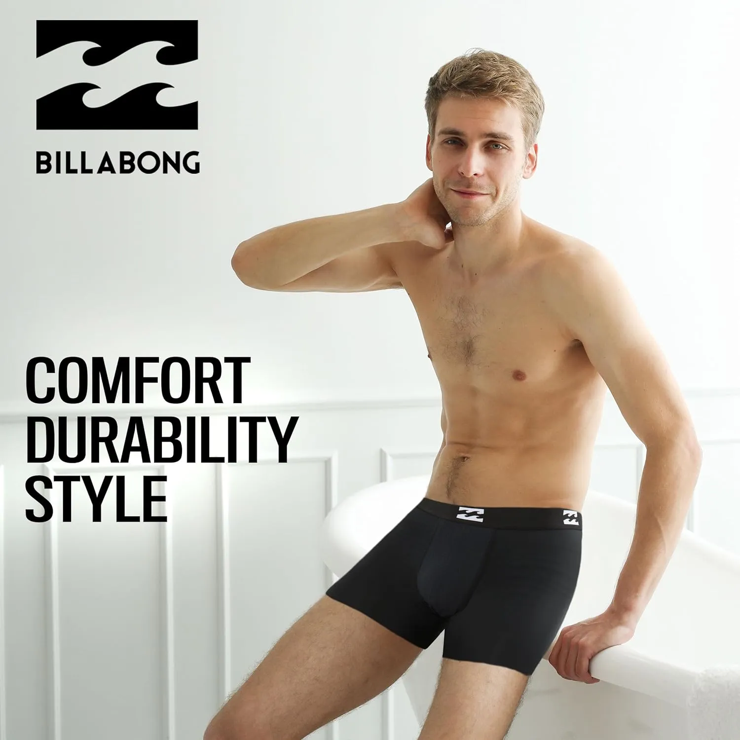 Billabong Mens Boxer Briefs 4 Pack Long Leg Performance Compression Shorts Mens Underwear 7.5?? Inseam