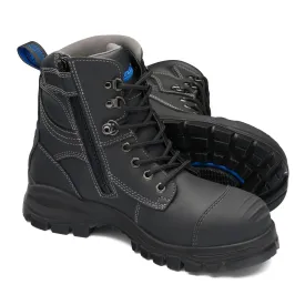 Black Platinum Quality Water-Resistant Zip Ankle Safety Boot