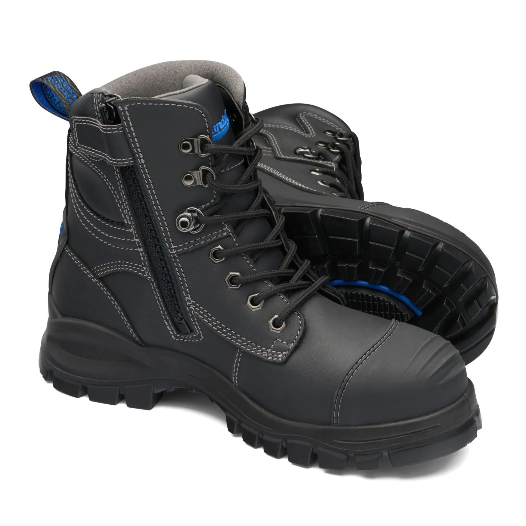 Black Platinum Quality Water-Resistant Zip Ankle Safety Boot
