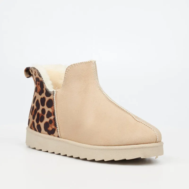 Butterfly Ankle Sleeper Boots - Nude
