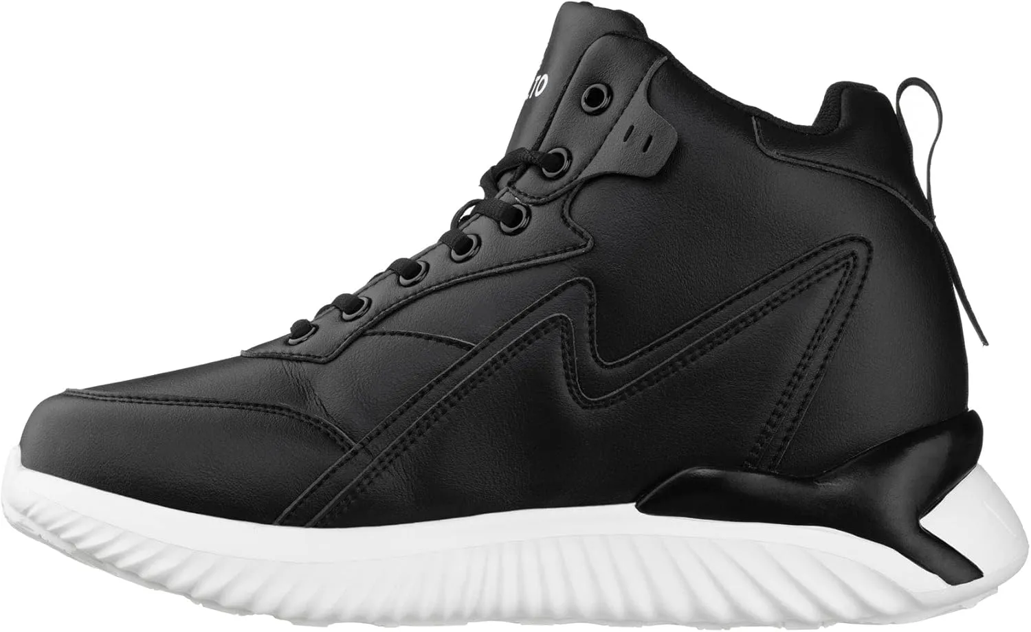 CALTO Men's Invisible Height Increasing Elevator Trainer Shoes - Black Lace-up Lightweight Fashion High-Top Sneakers - 4 Inches Taller - S3060 - Size 10 D(M) US