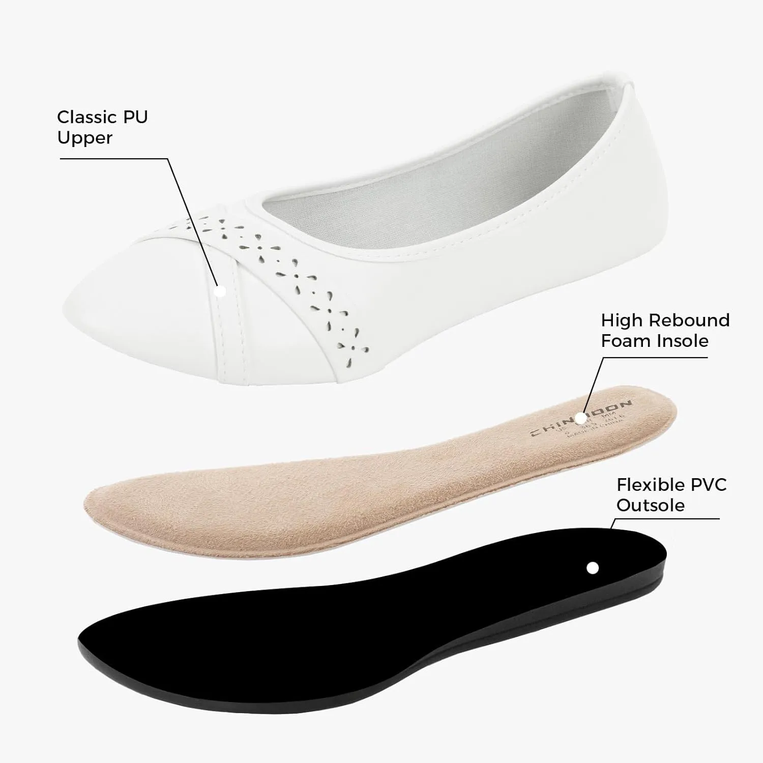 CHINMOON Women's Ballet Flats Comfortable Dressy Walking Dress Casual Shoes