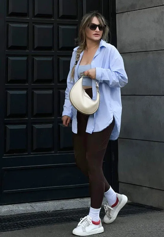 Color Block Leather Sneakers