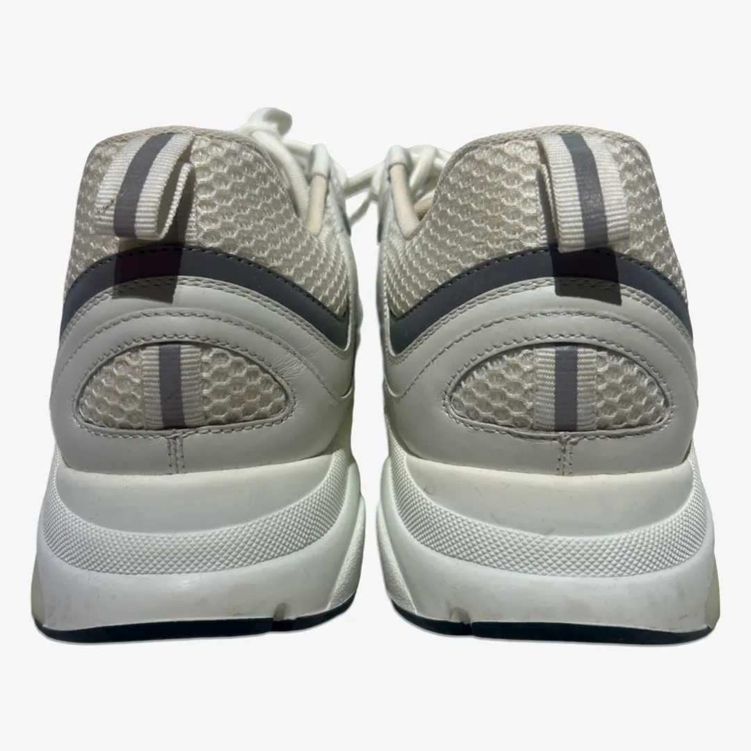 Dior men's B22 white leather sneakers with grey accents