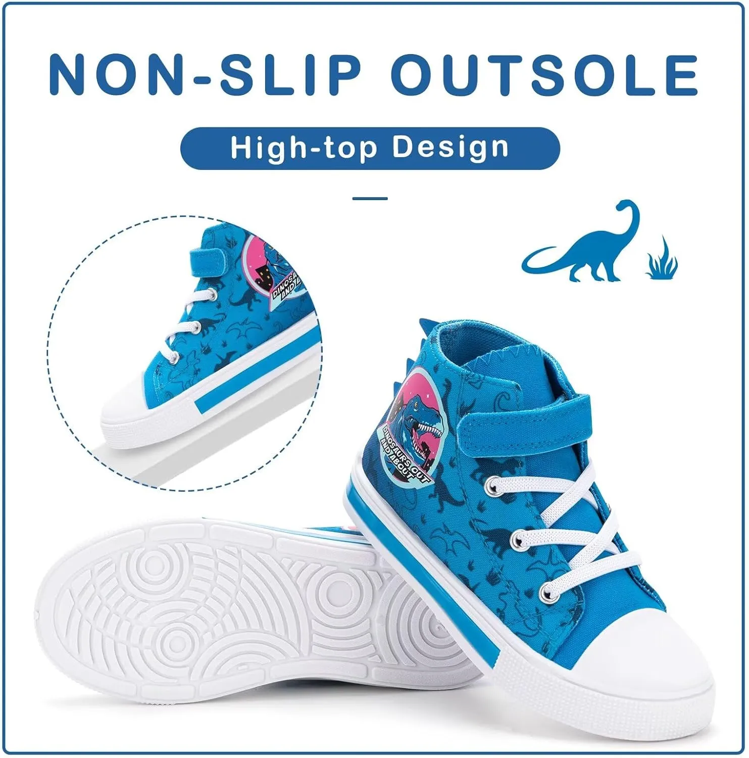 EUXTERPA Kids Toddler Sneakers Light Up Flashing Shoes Girls Boys Easy Fasten High Top Walking Canvas Sneaker