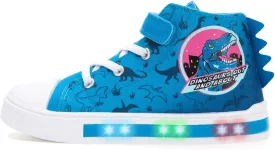 EUXTERPA Kids Toddler Sneakers Light Up Flashing Shoes Girls Boys Easy Fasten High Top Walking Canvas Sneaker