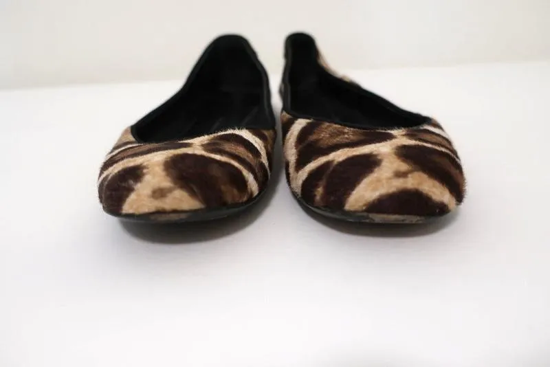 Giuseppe Zanotti Ballet Flats Leopard Print Pony Hair Size 38.5