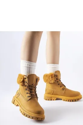 High-top boots with decorative fur