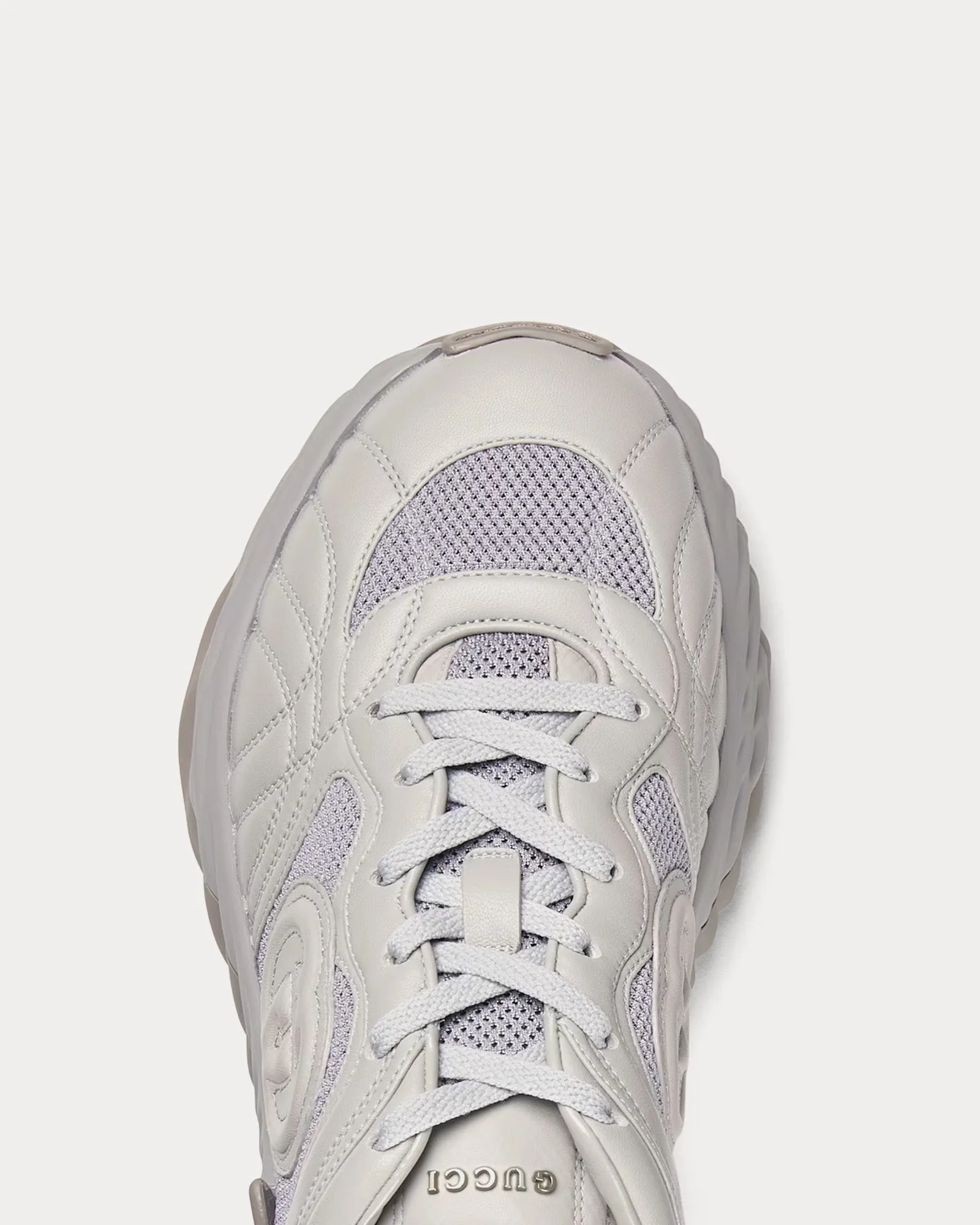 Interlocking G Leather Grey Low Top Sneakers