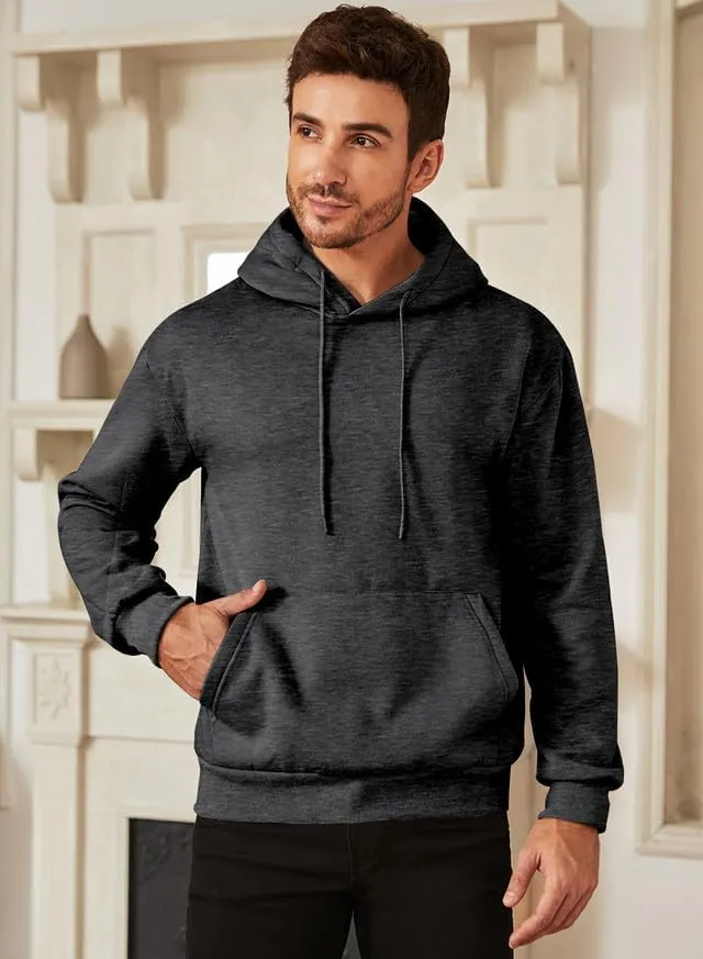 JMIERR Mens Casual Cotton Hooded Collar Drawstring Hoodies Pullover Sweatshirts Casual Long Sleeve Shirts