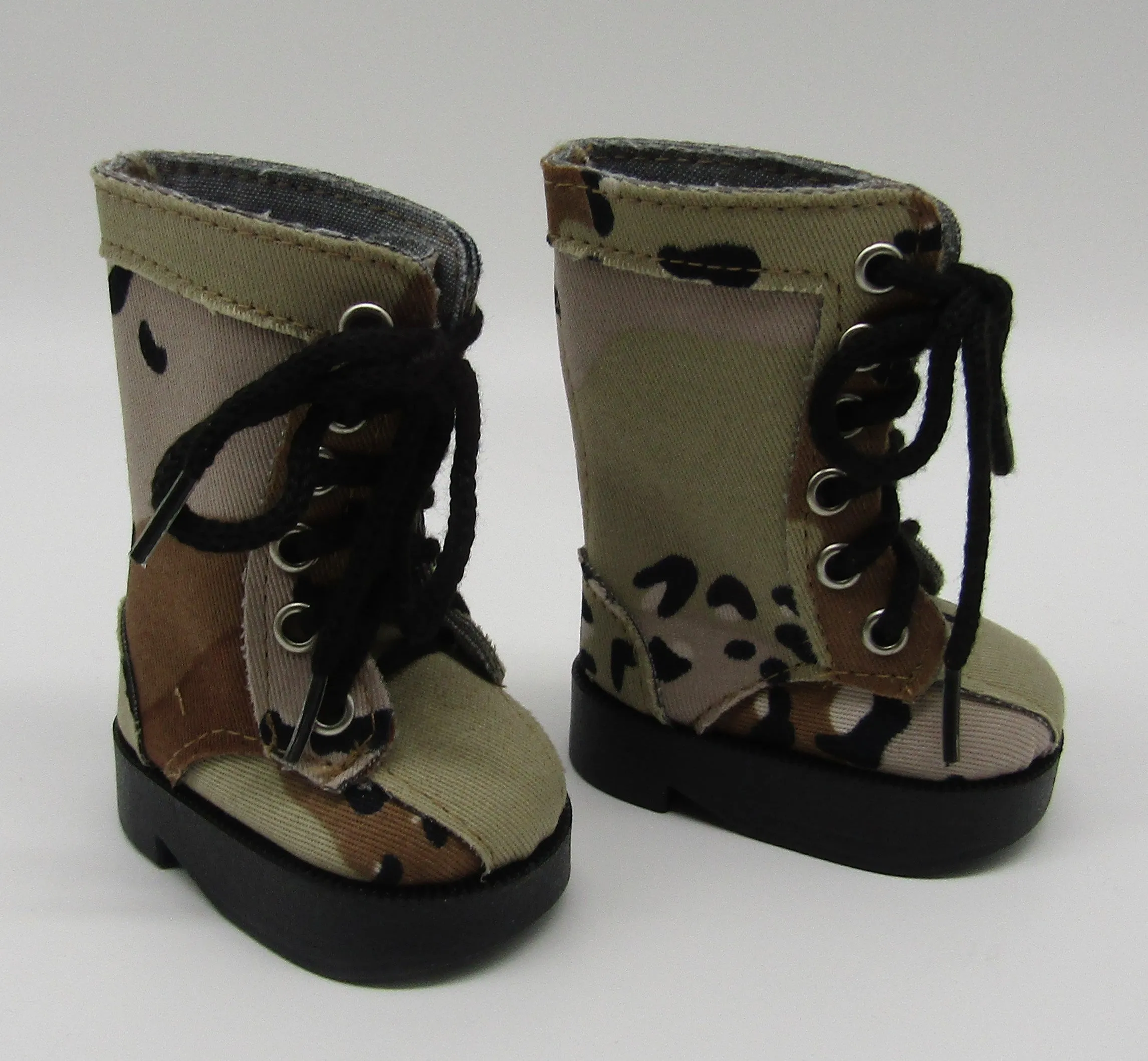 Lace-up High-Top Desert Camo Boots 18 inch Doll