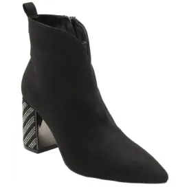 Lotus Lori Black Diamante Heeled Boots