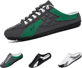 Men's Slip on Mule Sneakers,Men's Backless Sneakers, Closed Toe Half Drag Sneakers Anti-Slip Walking Shoes