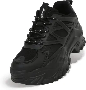 Niluber Chunky Sneakers for Women White Black Red Purple Platform Sneakers Comfortable Casual Lace Up Fashion Tennis Shoes