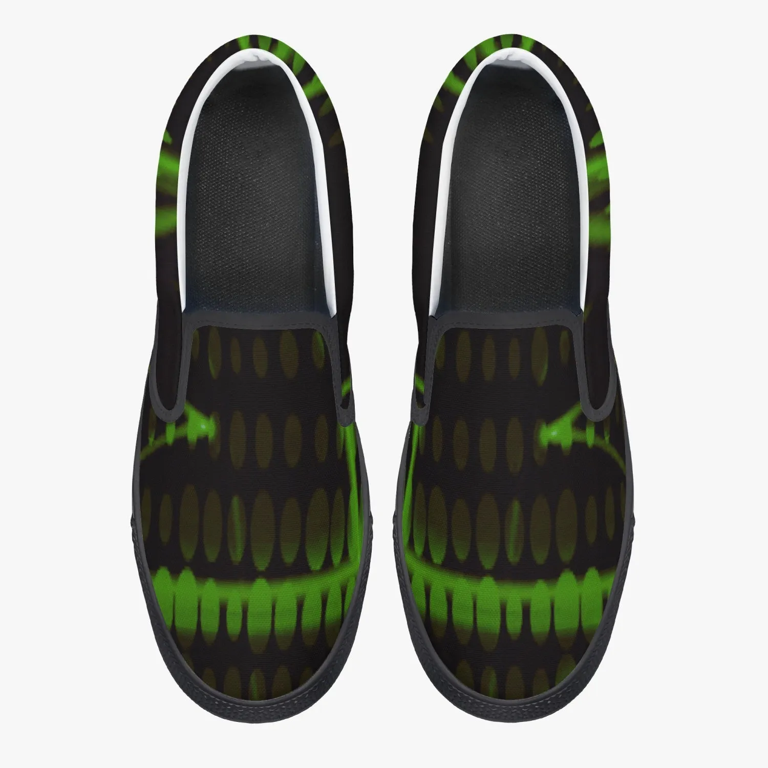 Officially Sexy Green Laser Classic Slip-On Shoes - White/Black
