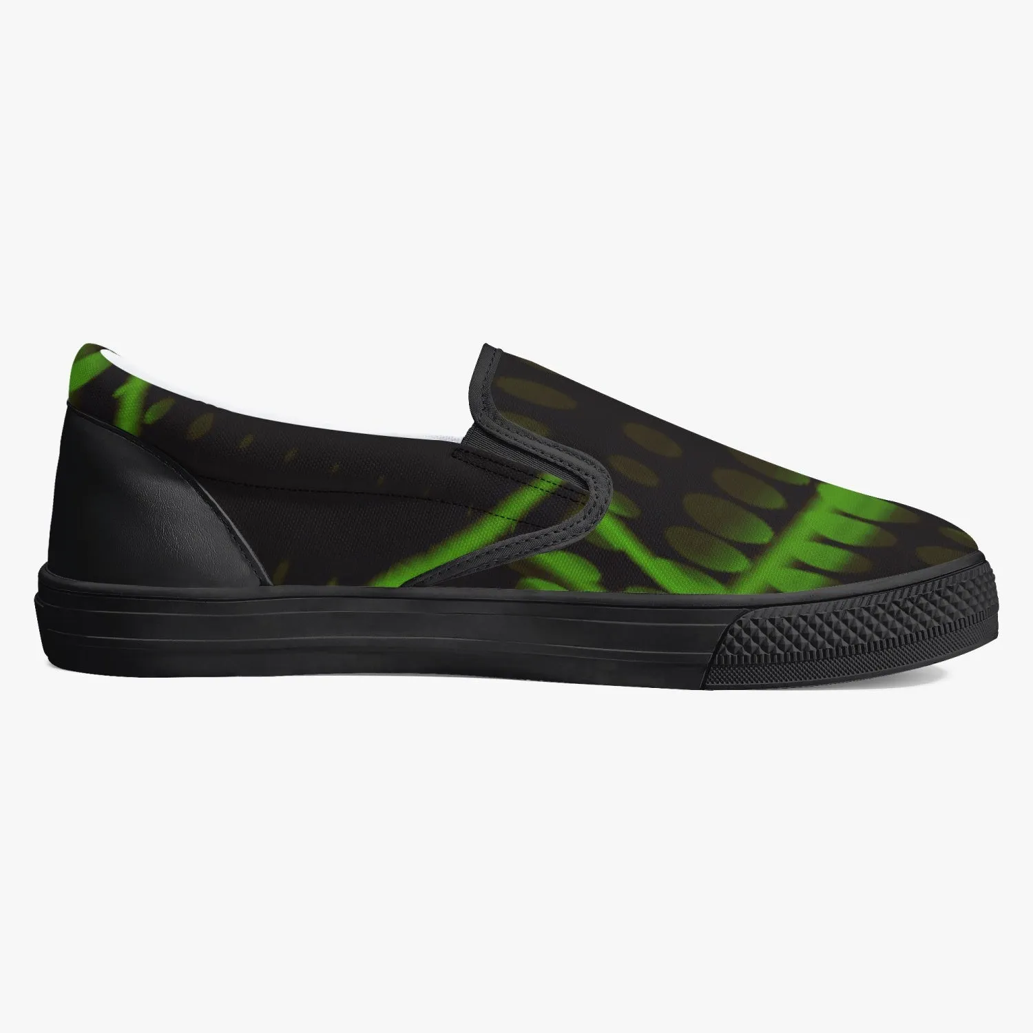 Officially Sexy Green Laser Classic Slip-On Shoes - White/Black