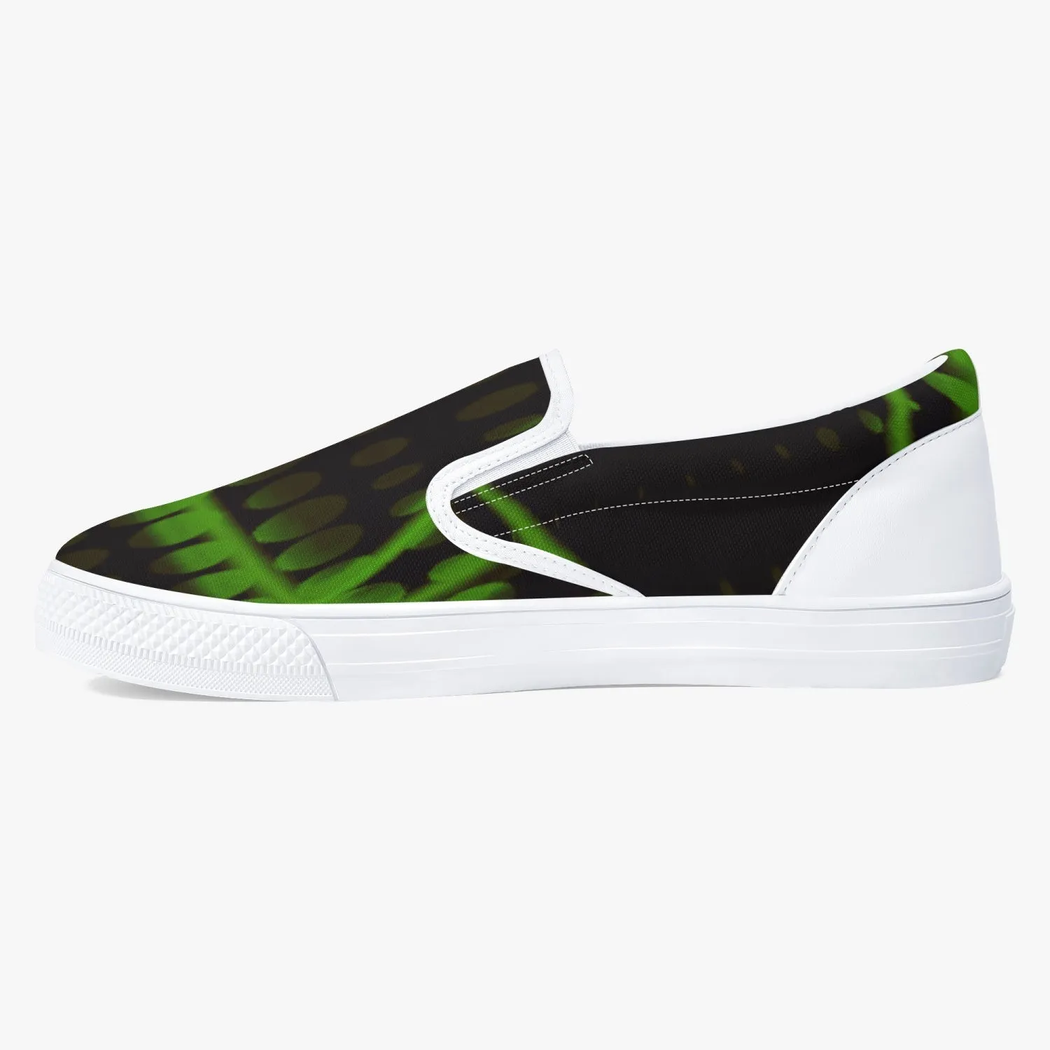 Officially Sexy Green Laser Classic Slip-On Shoes - White/Black