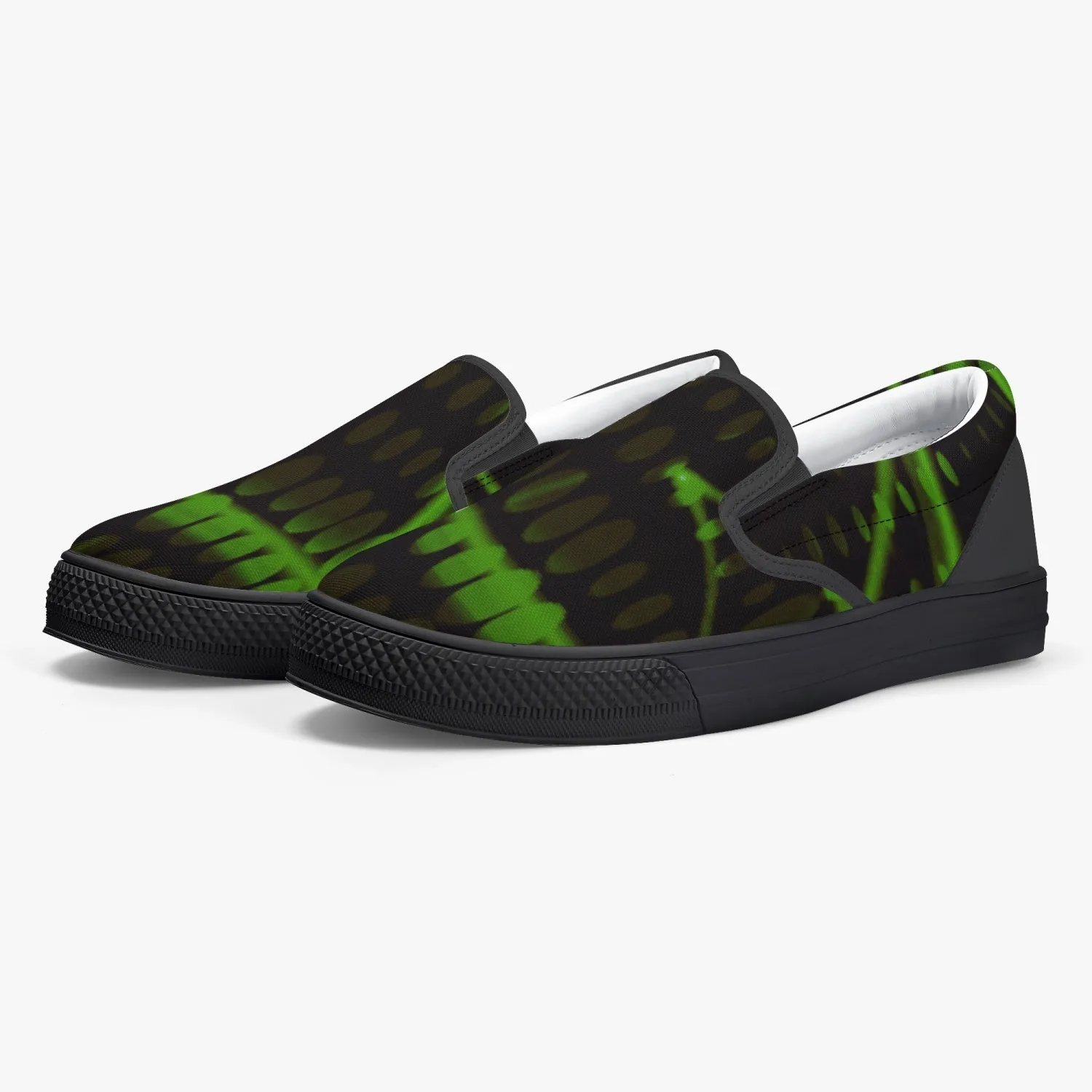 Officially Sexy Green Laser Classic Slip-On Shoes - White/Black