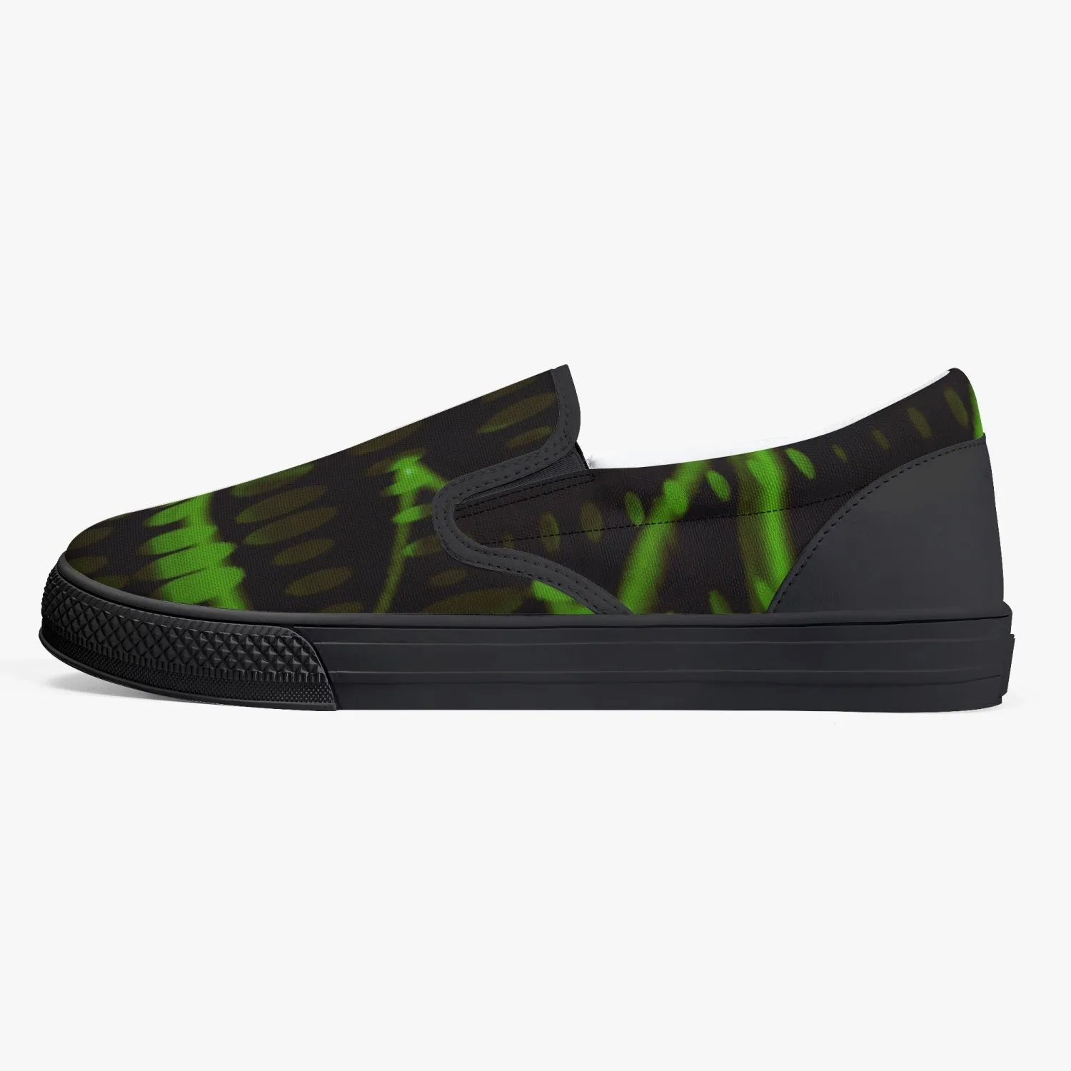 Officially Sexy Green Laser Classic Slip-On Shoes - White/Black