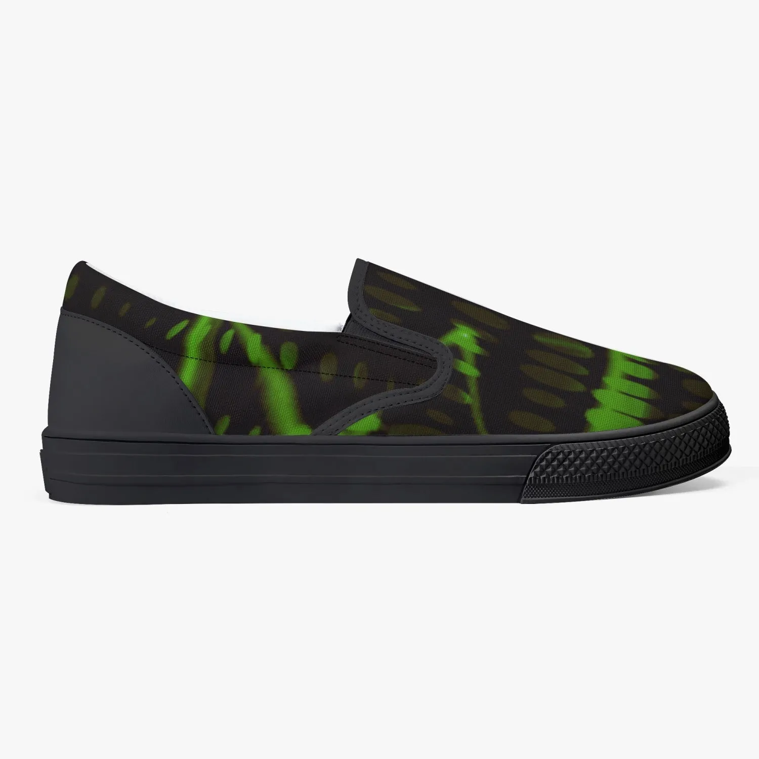Officially Sexy Green Laser Classic Slip-On Shoes - White/Black