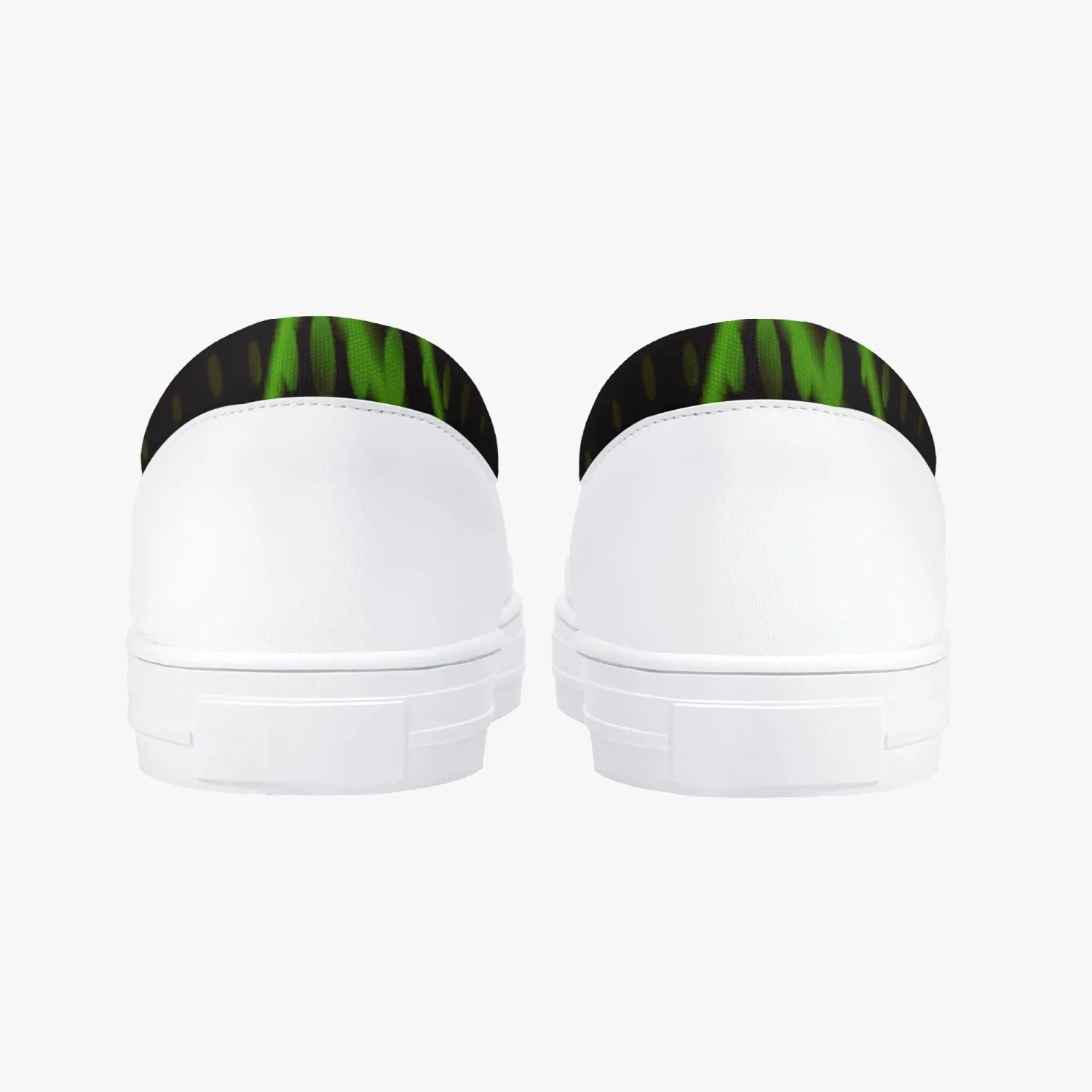 Officially Sexy Green Laser Classic Slip-On Shoes - White/Black