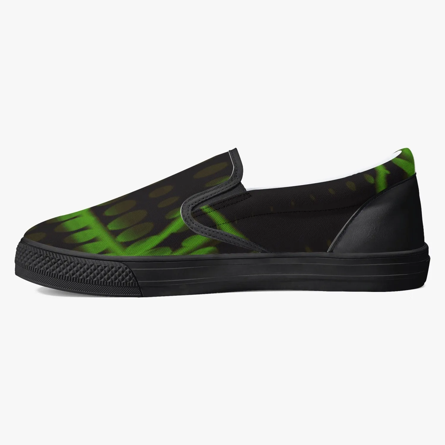 Officially Sexy Green Laser Classic Slip-On Shoes - White/Black