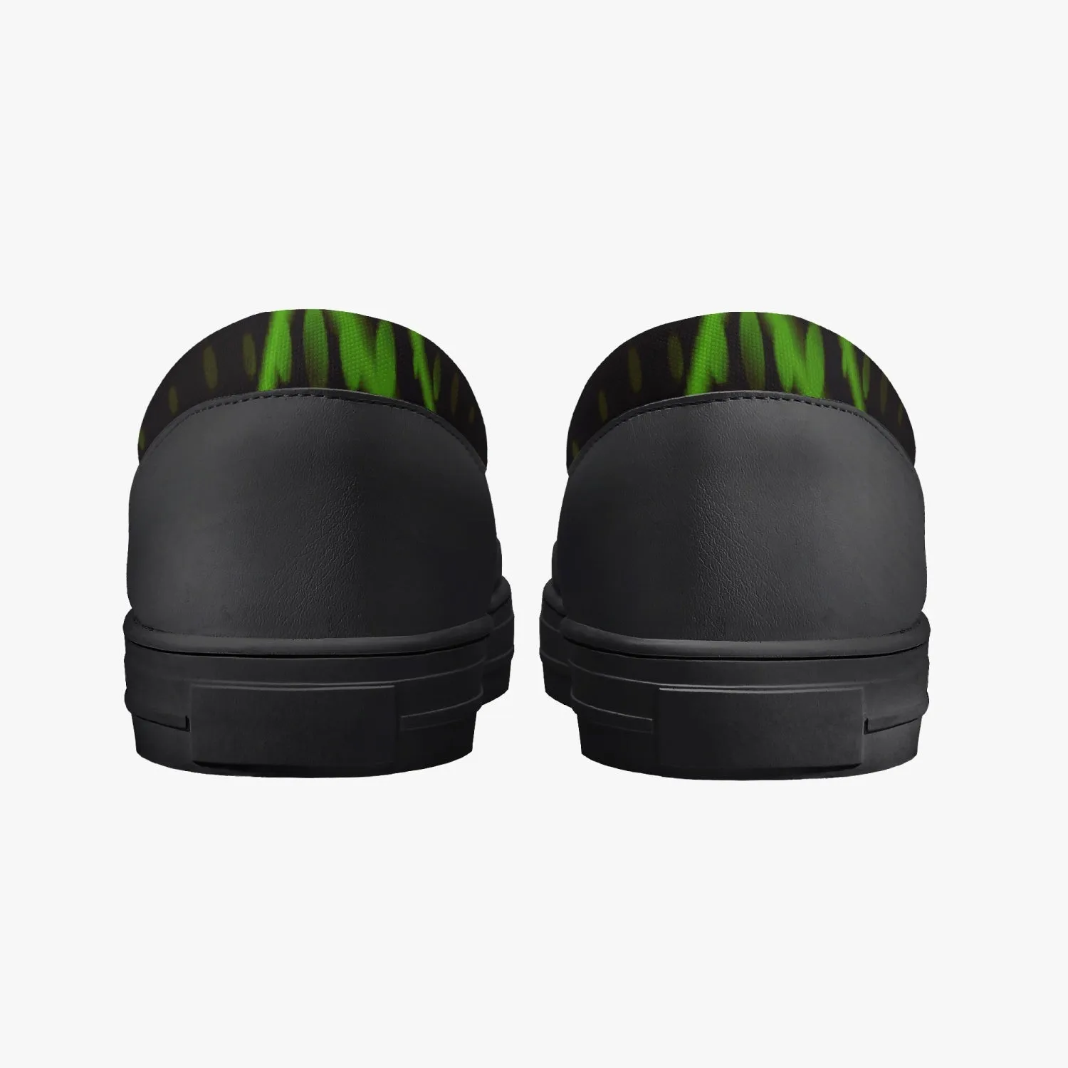 Officially Sexy Green Laser Classic Slip-On Shoes - White/Black