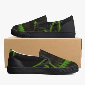 Officially Sexy Green Laser Classic Slip-On Shoes - White/Black