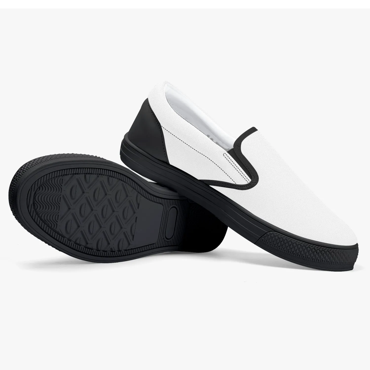 Officially Sexy Green Laser Classic Slip-On Shoes - White/Black