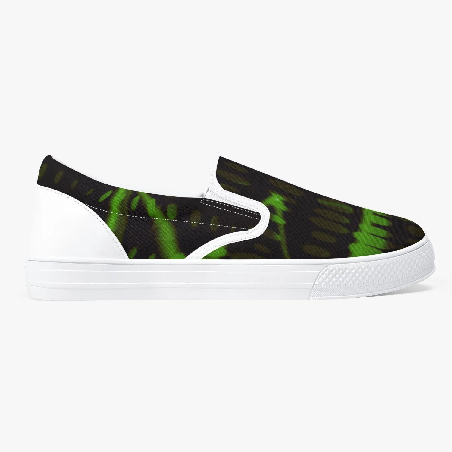 Officially Sexy Green Laser Classic Slip-On Shoes - White/Black