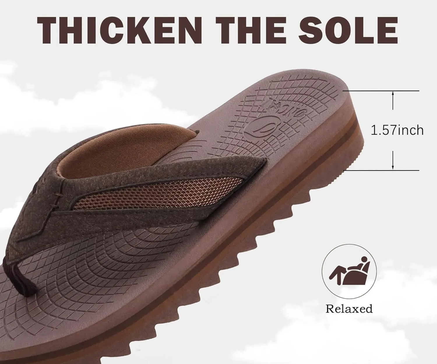 ONCAI Men's Flip Flops with Arch Support Orthotic Cushion Recovery Walking Slide Sandals for Men with Platform Summer Comfortable Soft Rubber Soles??US Size 7-15??