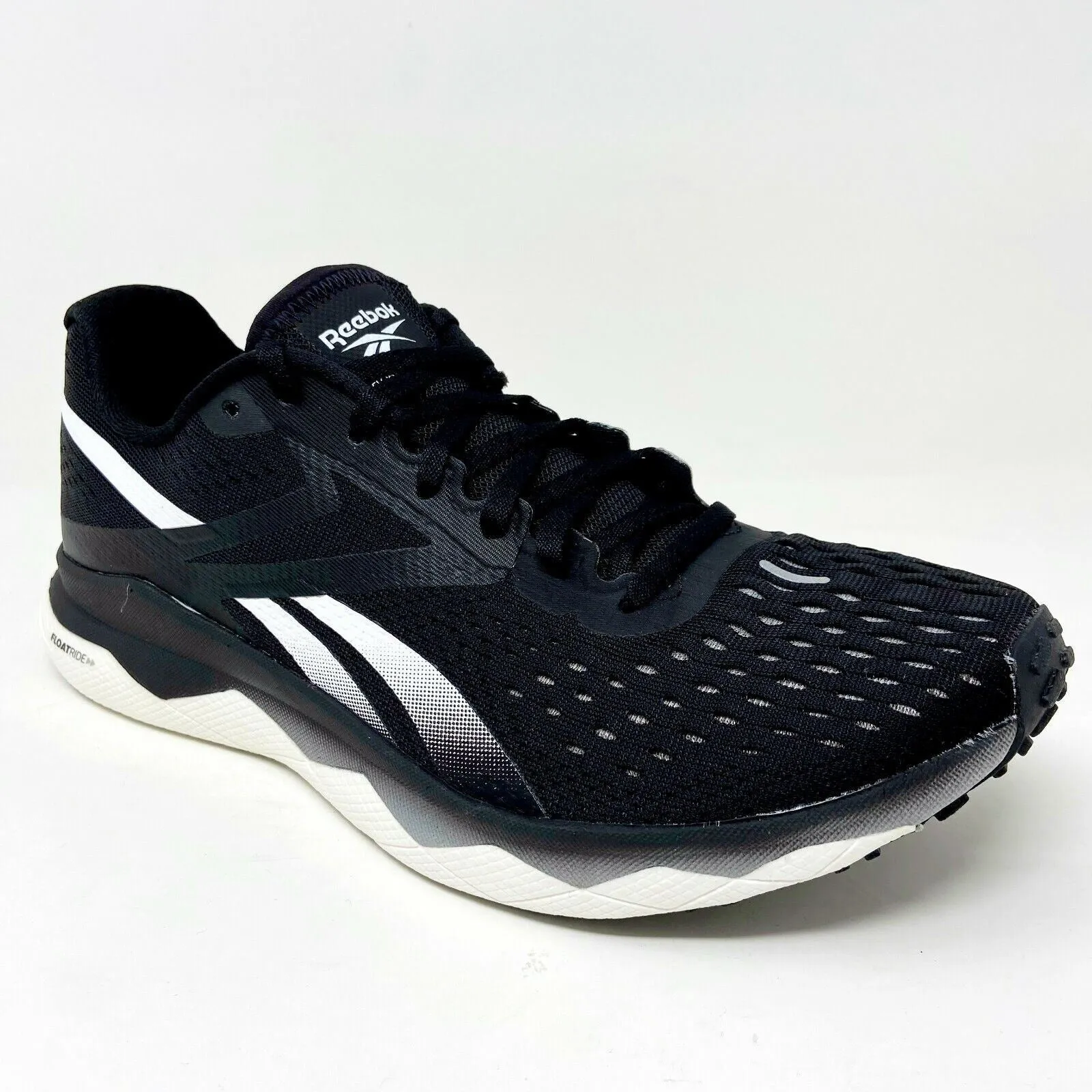 Reebok Floatride Run Fast 2.0 Black White Mens Size 8.5 Running Shoes EG1746