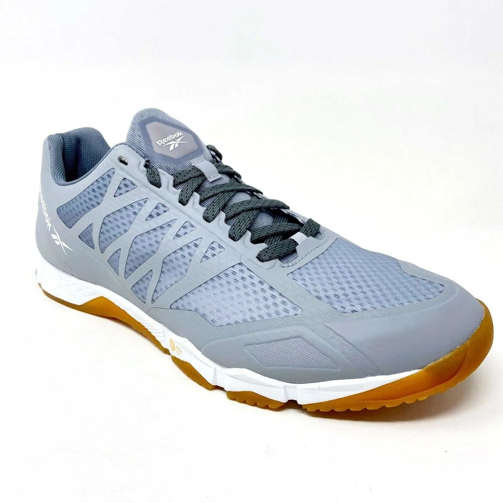 Reebok Speed TR Gray White Gum Mens Running Gym Trainer Shoes FZ0420