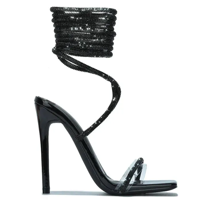 Rhinestone Lace Up Heel Bellisimo by Cape Robbin