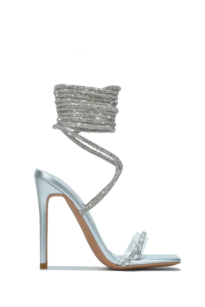 Rhinestone Lace Up Heel Bellisimo by Cape Robbin