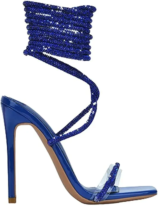 Rhinestone Lace Up Heel Bellisimo by Cape Robbin