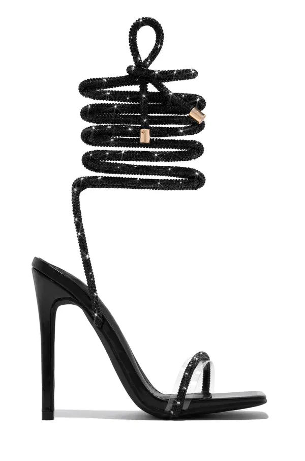 Rhinestone Lace Up Heel Bellisimo by Cape Robbin