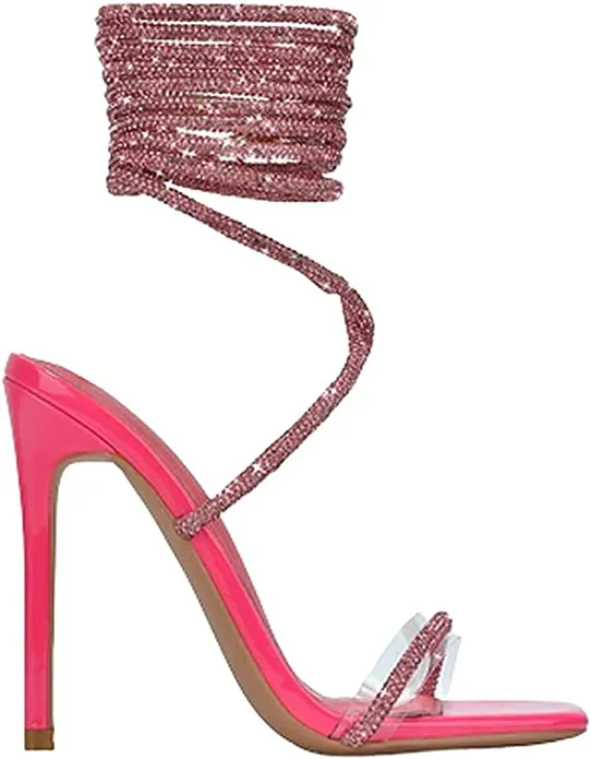 Rhinestone Lace Up Heel Bellisimo by Cape Robbin