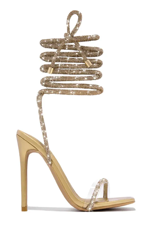 Rhinestone Lace Up Heel Bellisimo by Cape Robbin