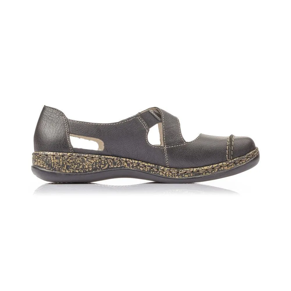 Rieker Women's Daisback Mary Janes- Black