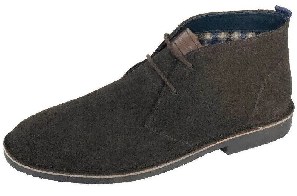 Roamers M965 Dark Brown 2 Eyelets Mens Suede Desert Boots