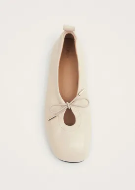 Rosalind Cream Leather Ballet Flats