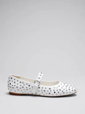 Studded leather ballet flats