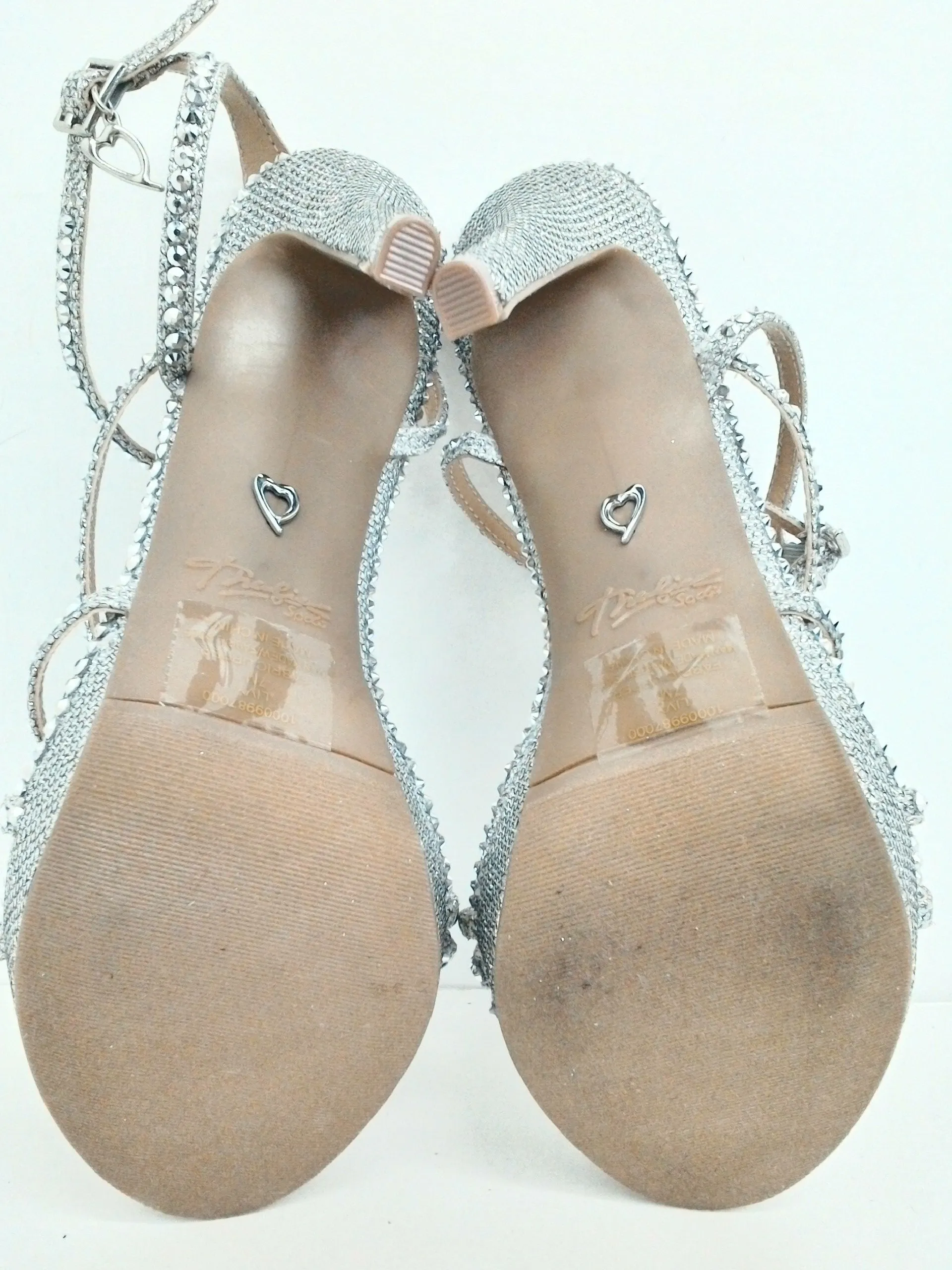 Thalia Sodi Women's Silver Livy Heeled Sandals Size 7 M