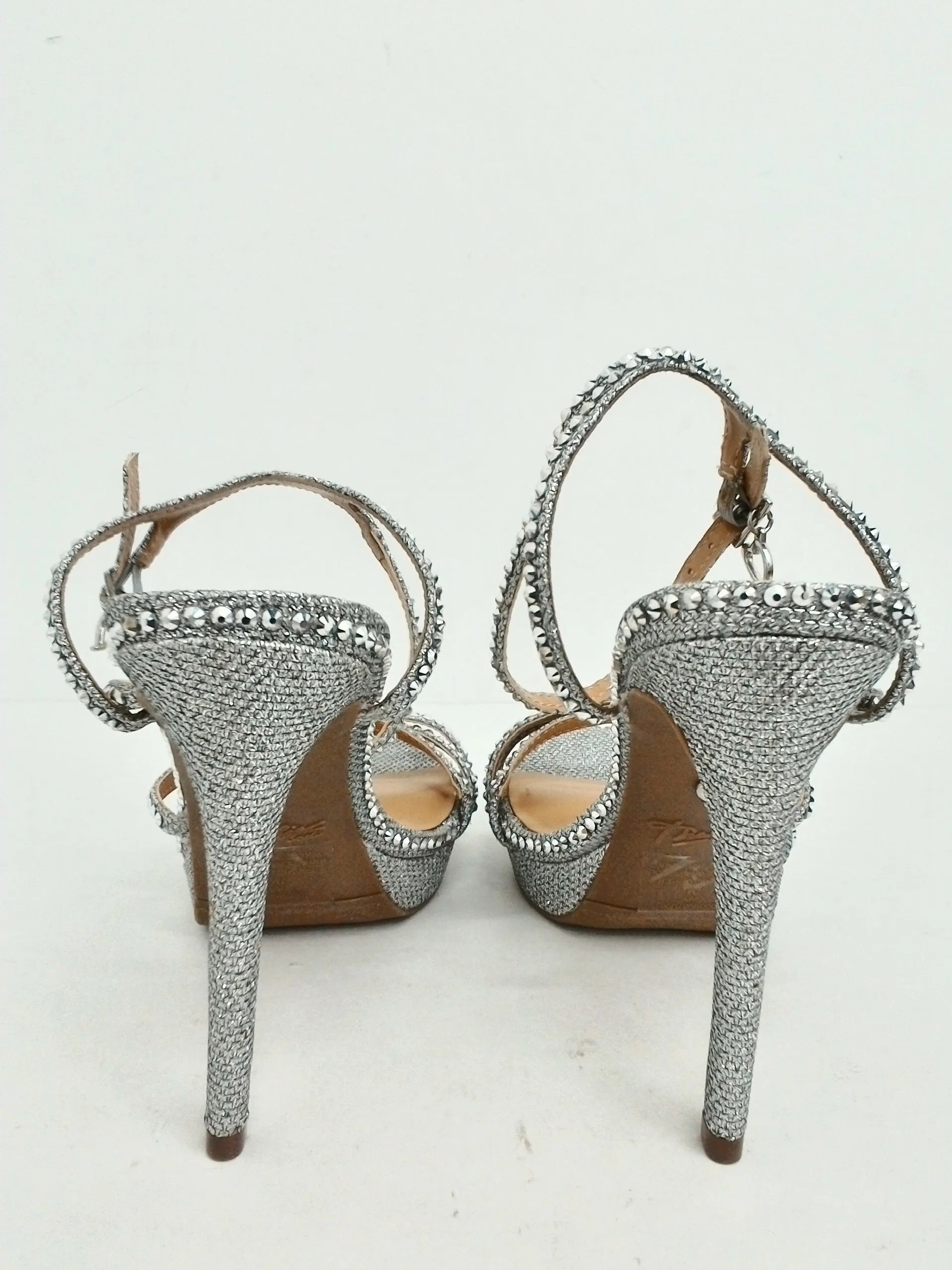 Thalia Sodi Women's Silver Livy Heeled Sandals Size 7 M