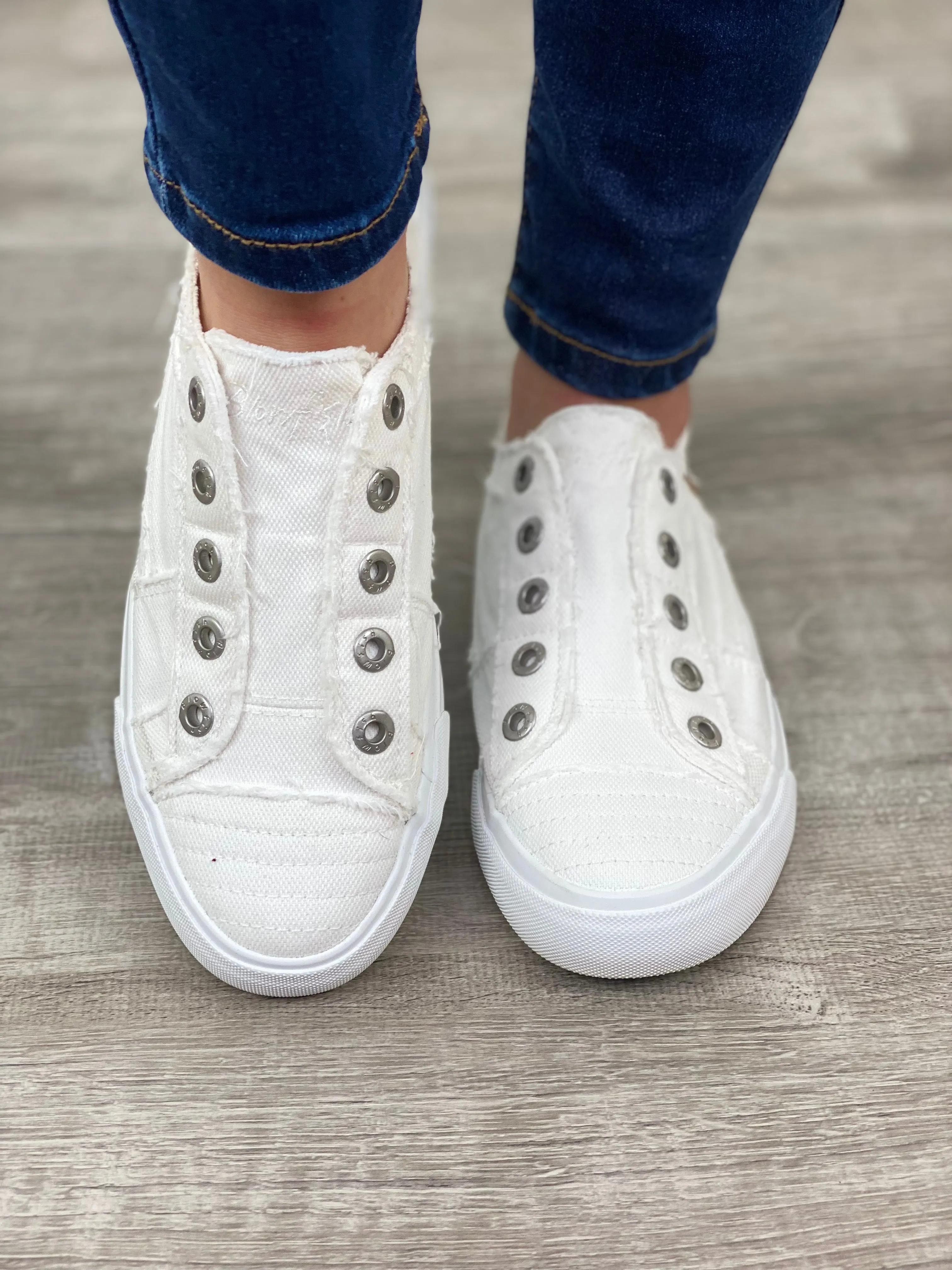 White Distressed Blowfish Sneakers
