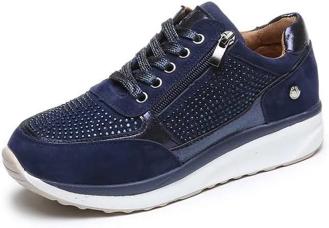 Women's Wedge Platform Sneakers Fashion Ladies Lace Up Hidden High Heel Lightweight Walking Shoes Comfort Non Slip Athletic Running Sports Shoes for Outdoor Climbing Hiking