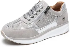 Women's Wedge Platform Sneakers Fashion Ladies Lace Up Hidden High Heel Lightweight Walking Shoes Comfort Non Slip Athletic Running Sports Shoes for Outdoor Climbing Hiking
